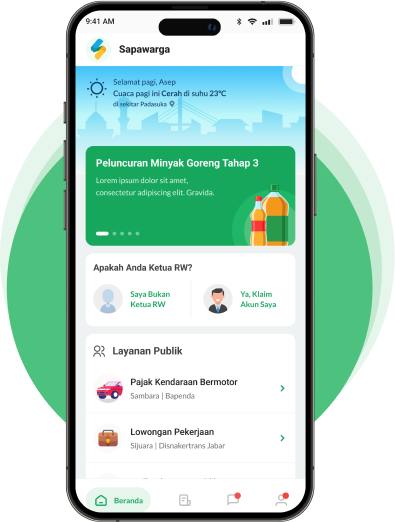 Aplikasi sapawarga menu layanan publik